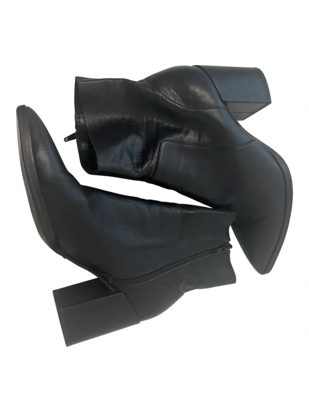 Tony Bianco Black Leather Brazen Luxe  Pointed Toe Booties Size 7.5